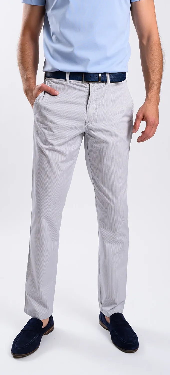 Alain Delon Chino Beige Stampa Gallo Slim Fit