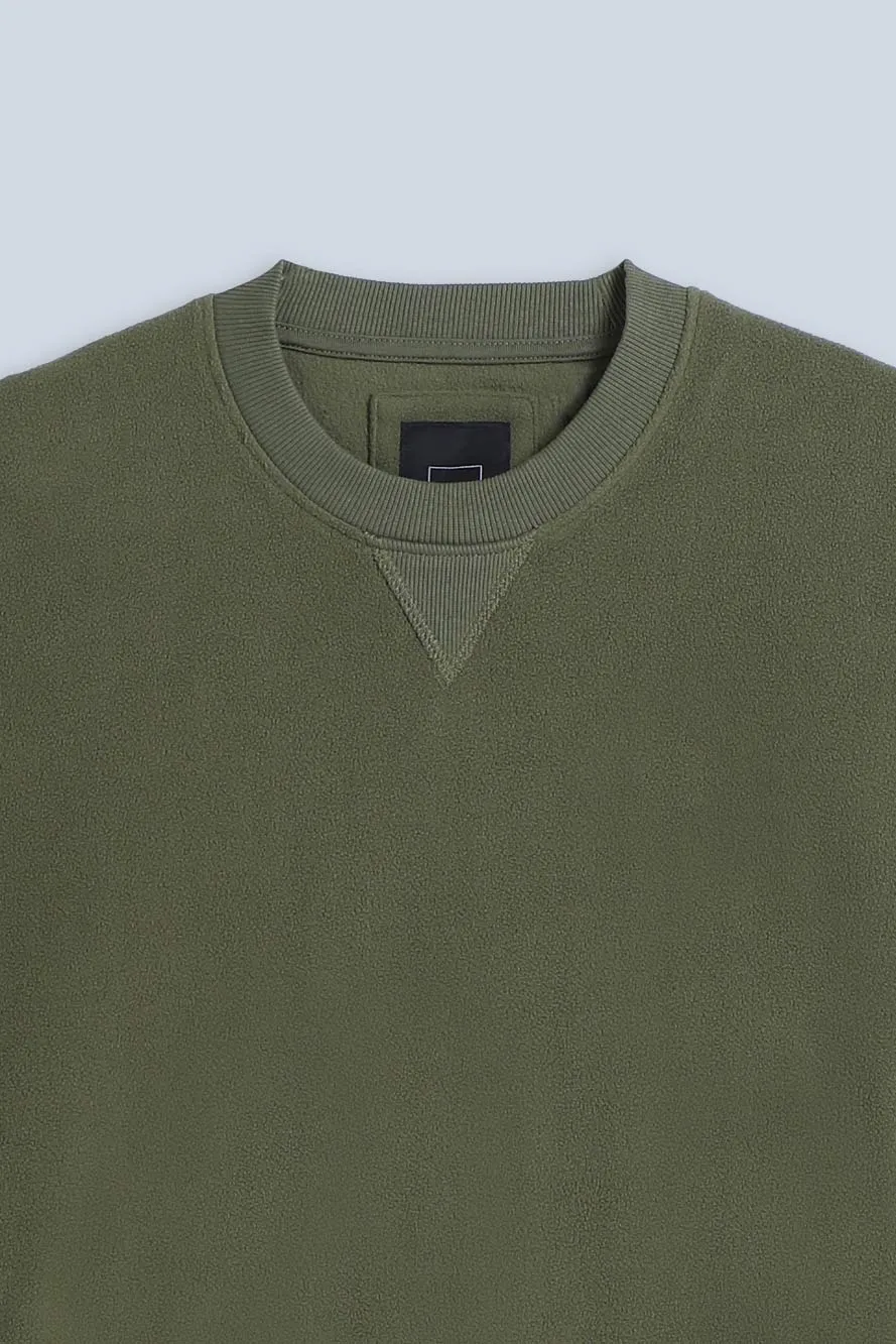 Sonny Bono felpa pile verde militare costina