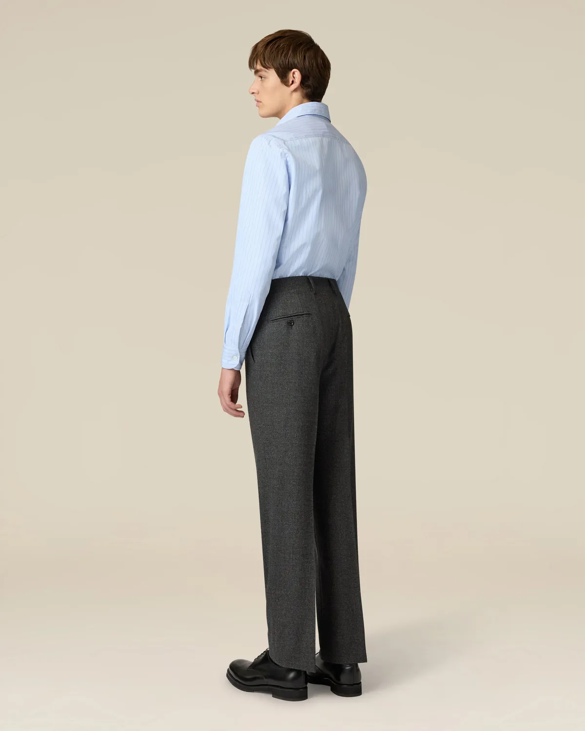 Lardini Pantalone senza pieghe lana grigio Saxony