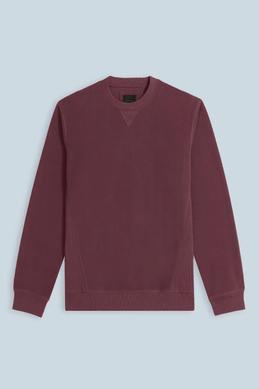 Sonny Bono Pile Felpa Bordeaux Fianchi in Costina