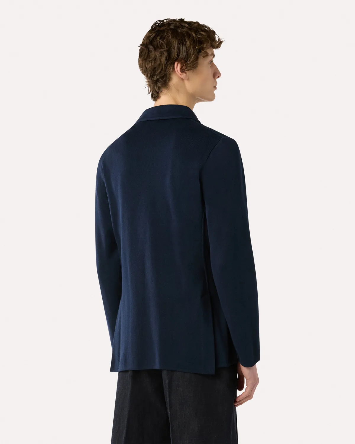 Lardini Giacca doppiopetto blu maglia cotone 6 bottoni