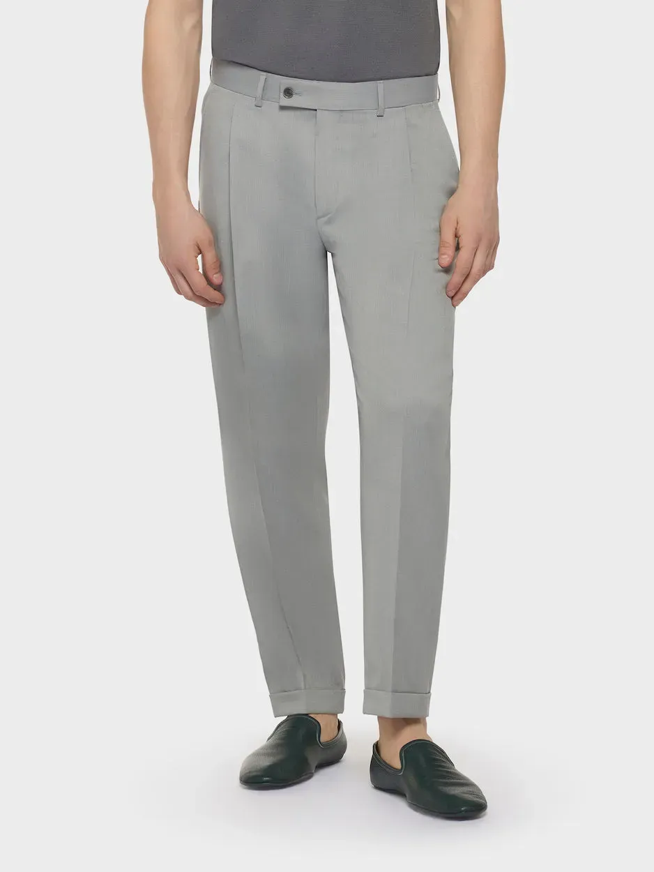 Caruso Norma pantalone slim fit flanella lana grigio
