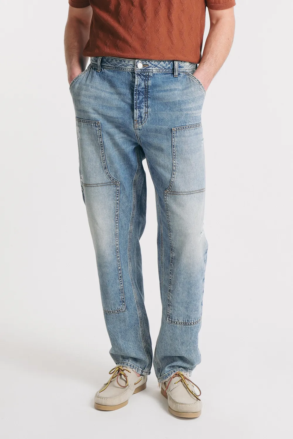 Sonny Bono Worker Jeans Denim Cotone Tasche