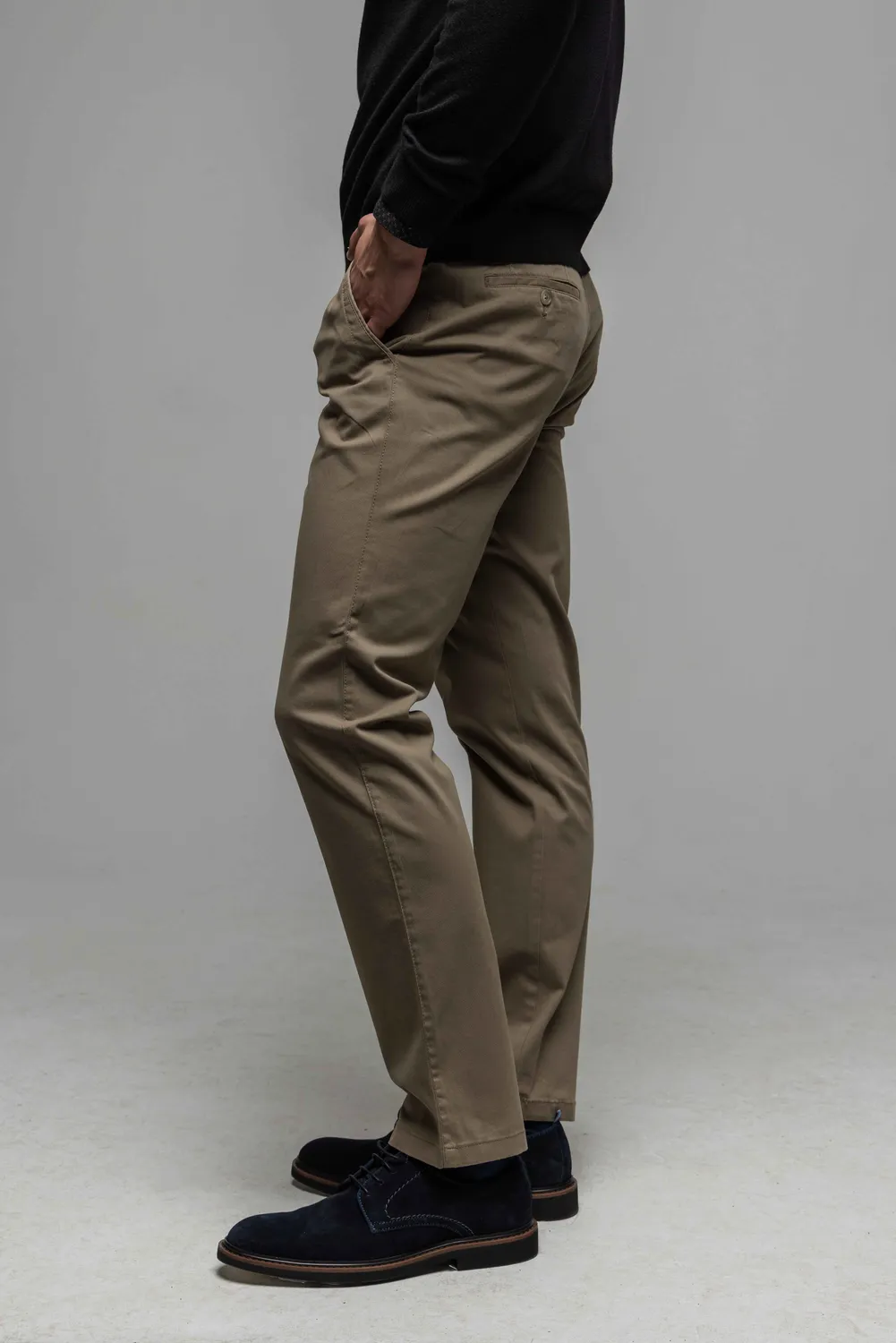 Alain Delon chino cappuccino a pois pantalone slim fit
