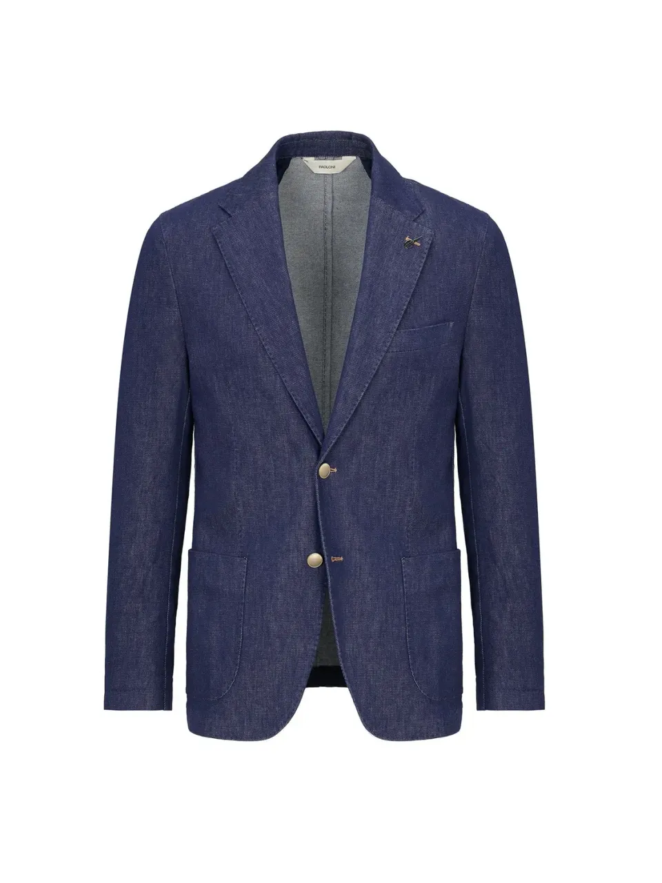 Paoloni Giacca sfoderata cotone denim blu