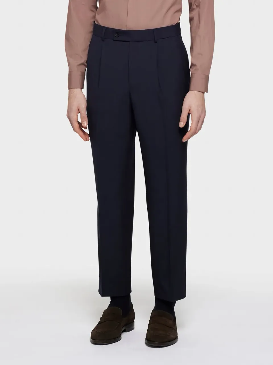 Caruso Houdini pantalone lana blu una pince