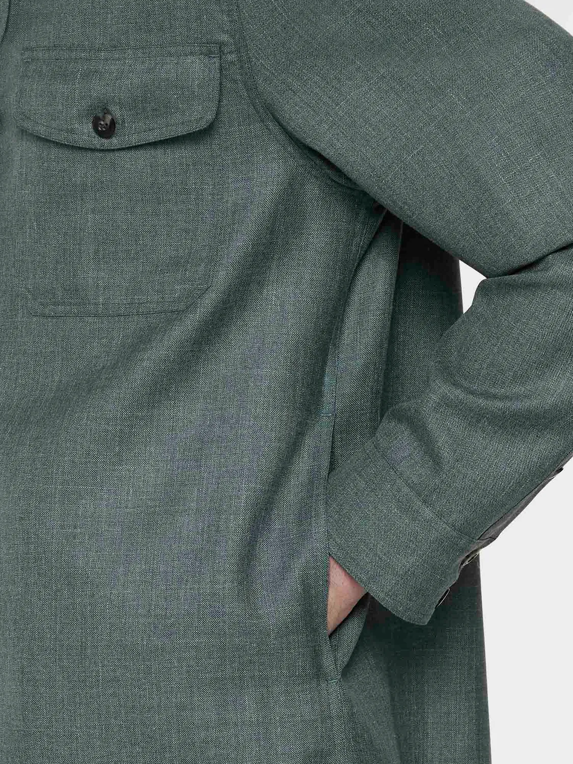 Caruso Aida overshirt lana seta lino verde