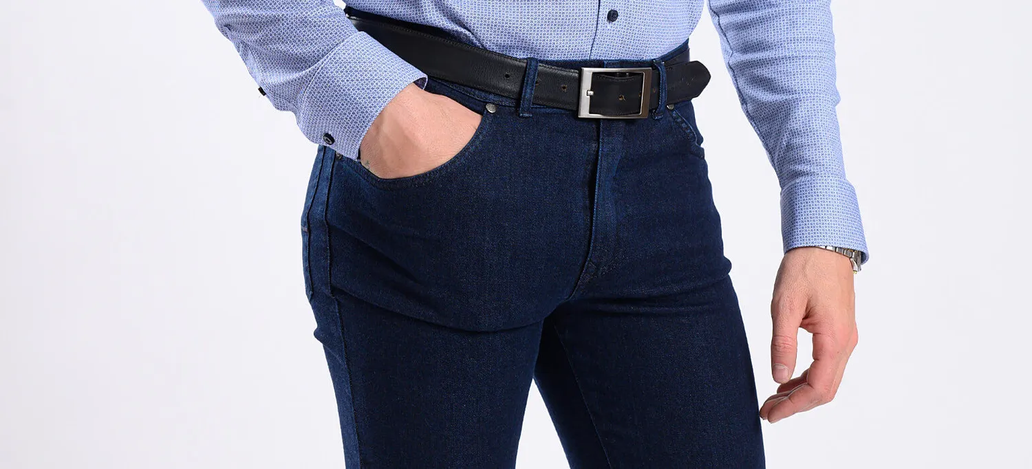 Alain Delon jeans blu scuro slim fit elasticizzati