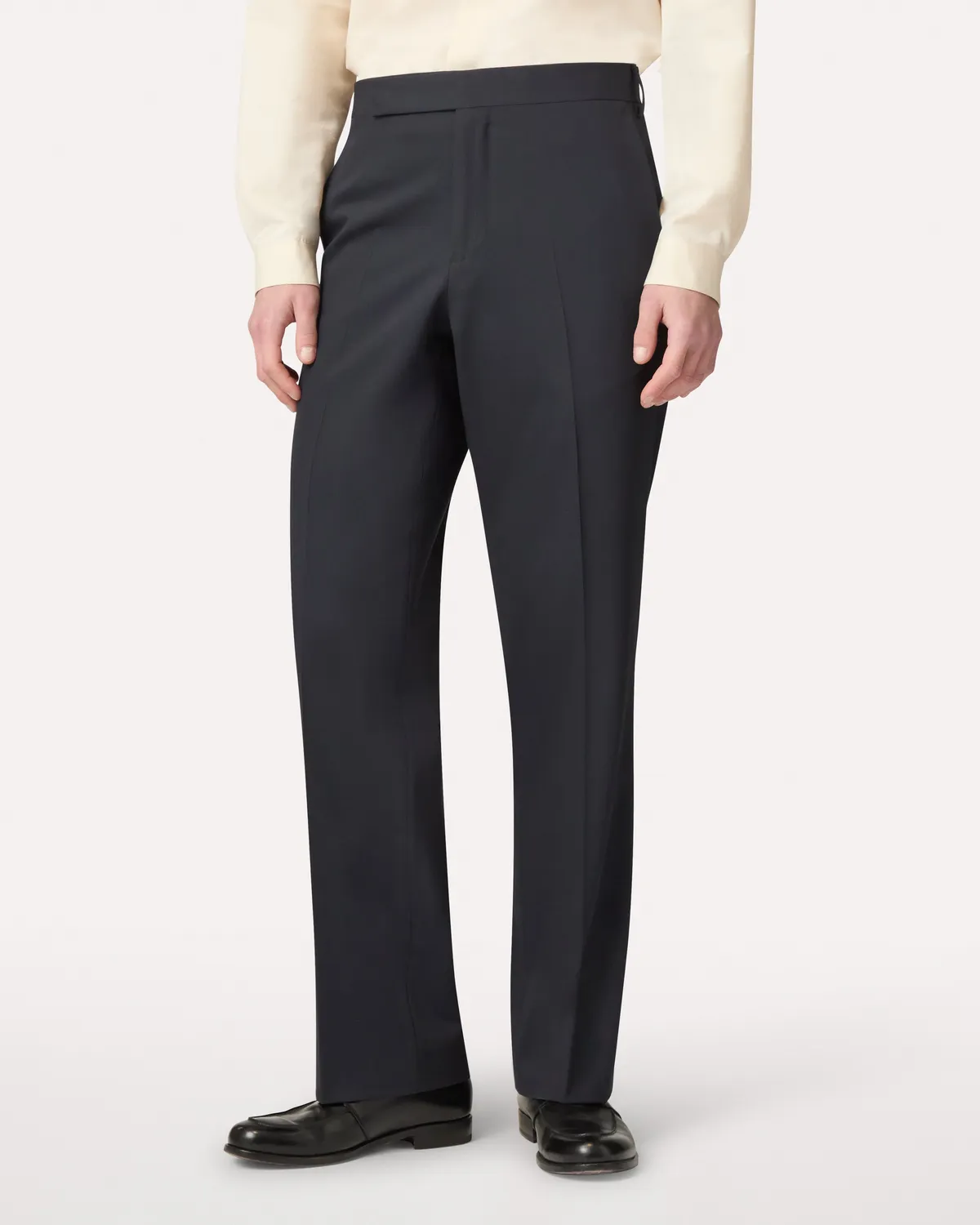 Lardini Pantalone Blu Crepe Gabardine Stretch Senza Pieghe