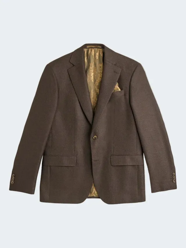 Sand Menswear Napoli blazer hopsack marrone scuro