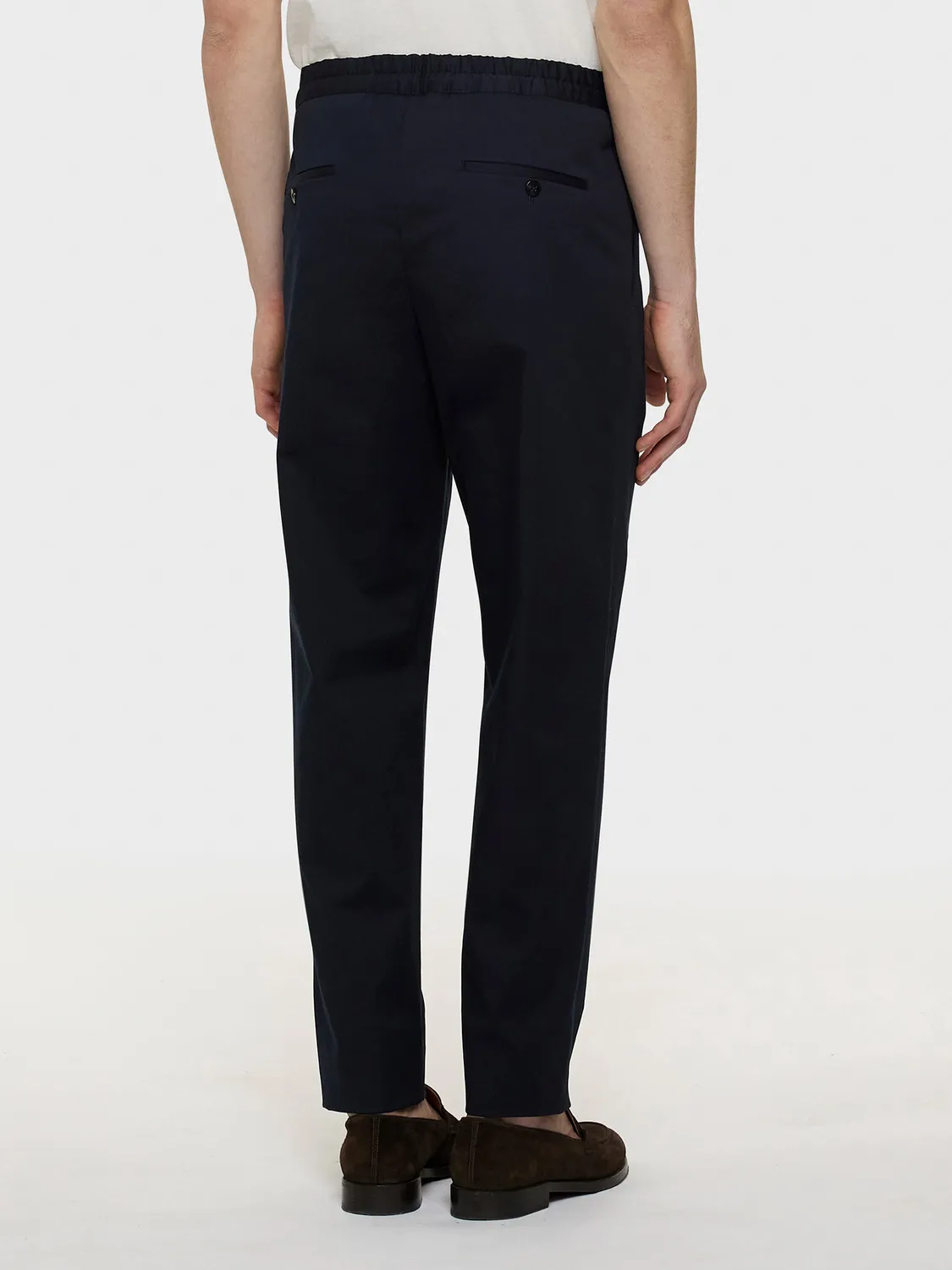 Caruso Pantalone Jogger Cotone Blu Vita Alta