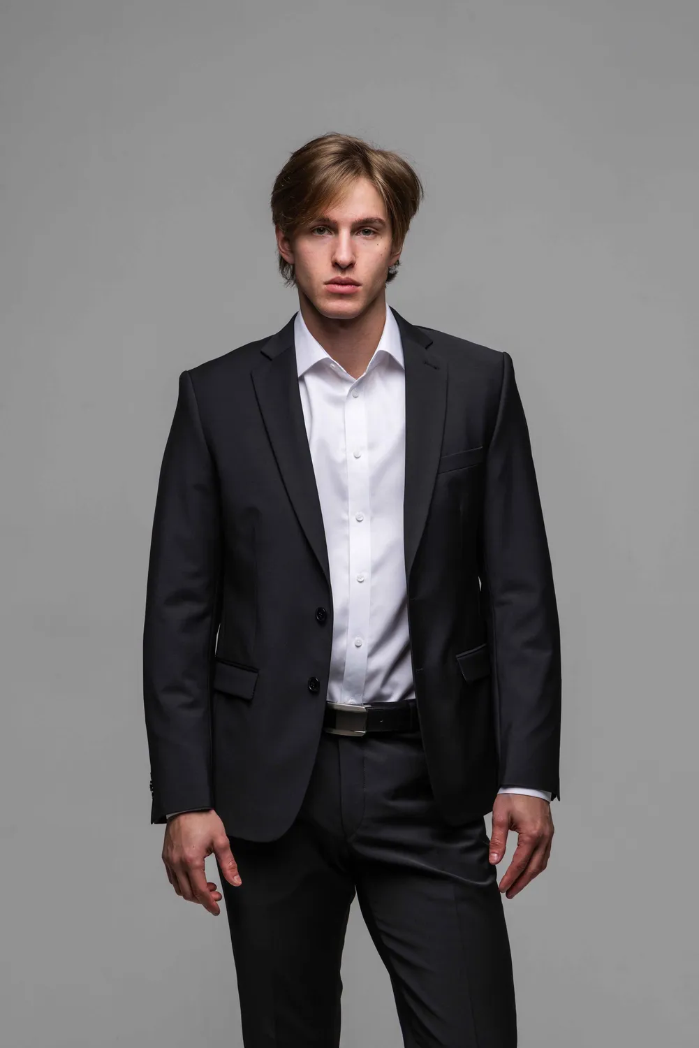 Alain Delon Basic giacca abito nera slim fit