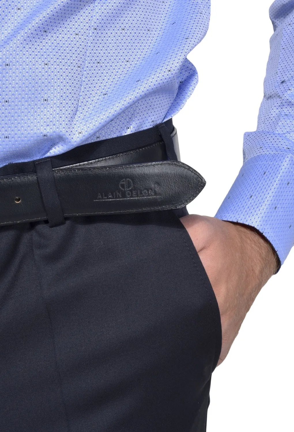 Alain Delon pantaloni blu lana limited edition eleganti