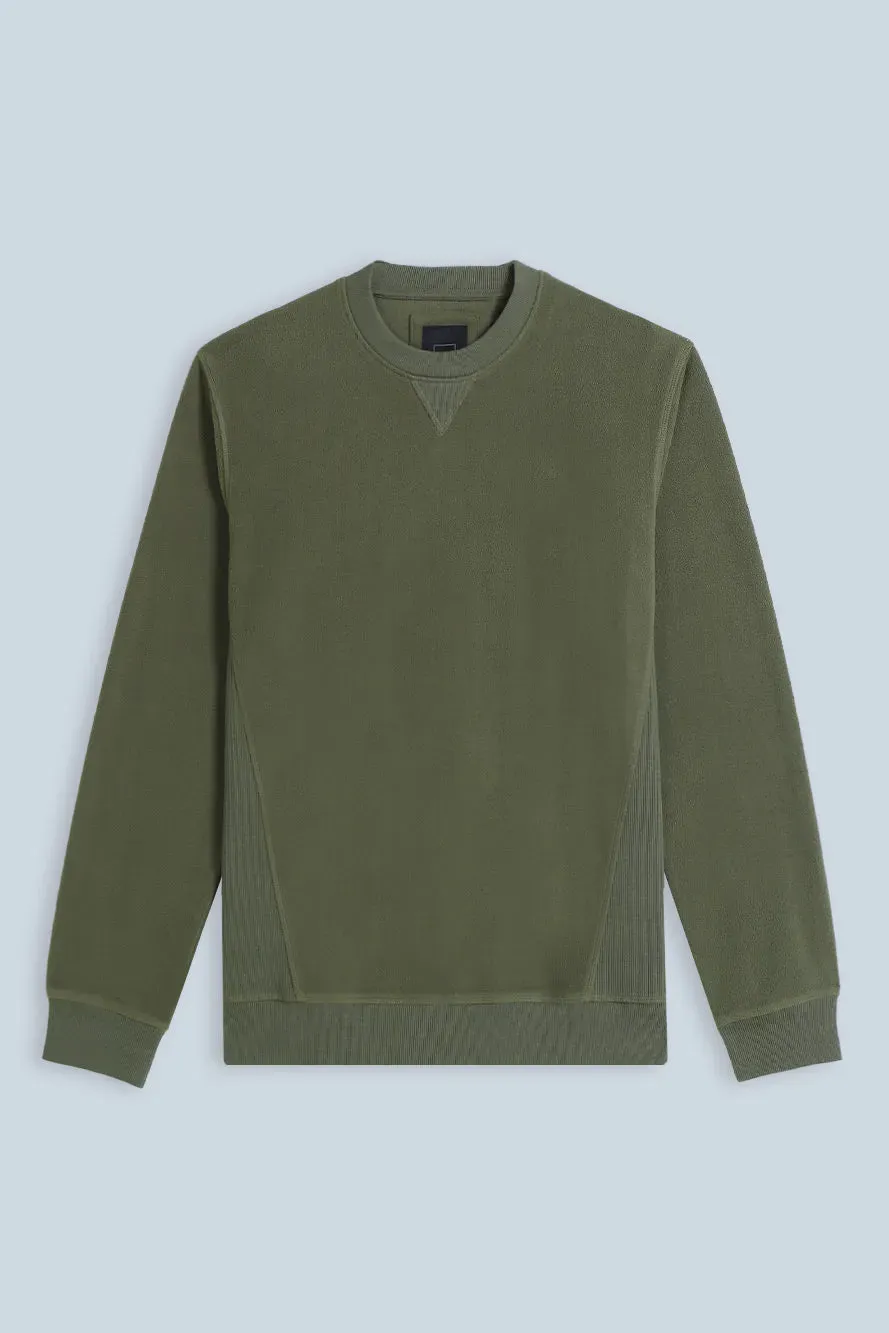 Sonny Bono felpa pile verde militare costina