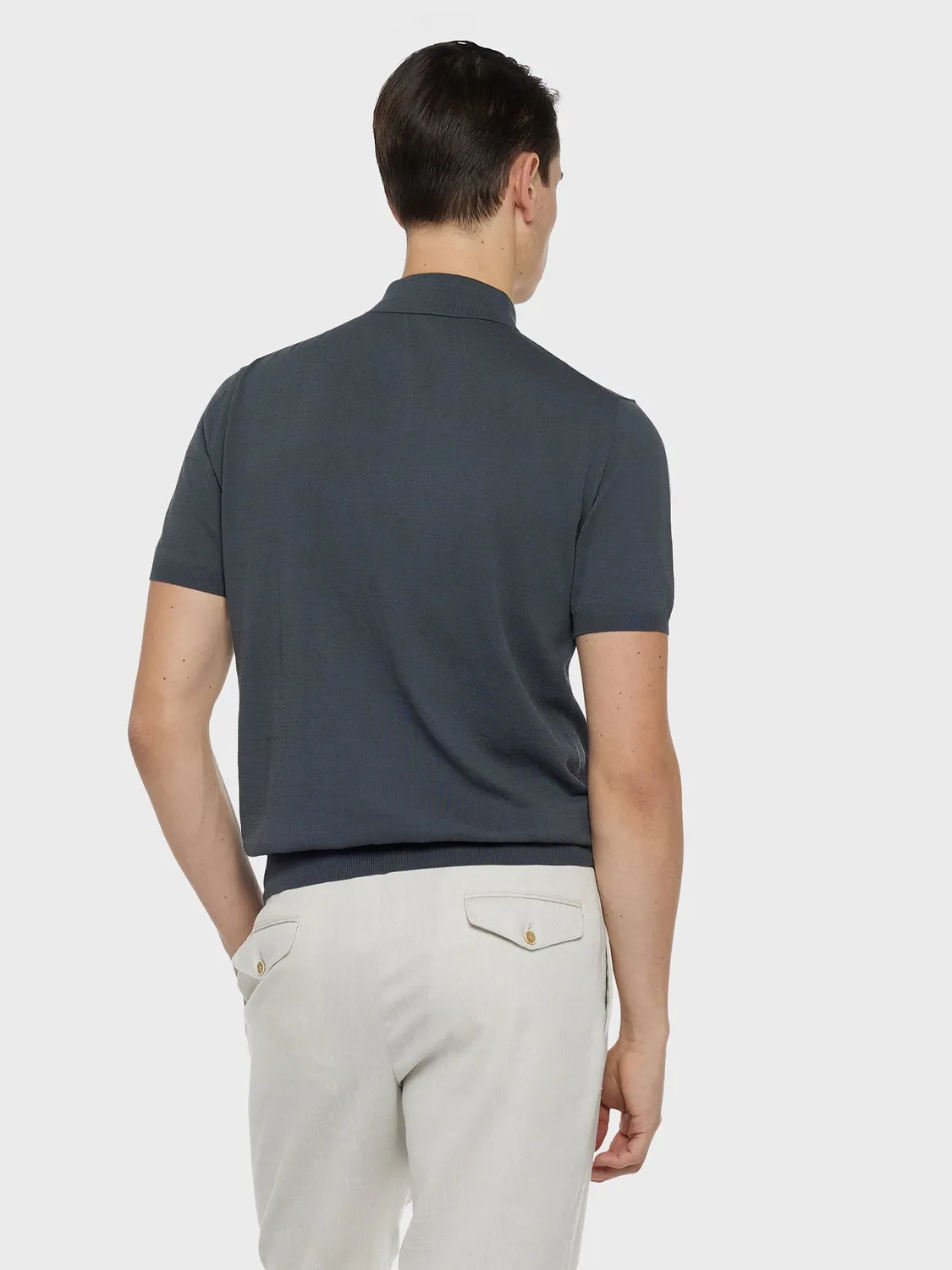 Caruso Butterfly polo cotone grigio antracite