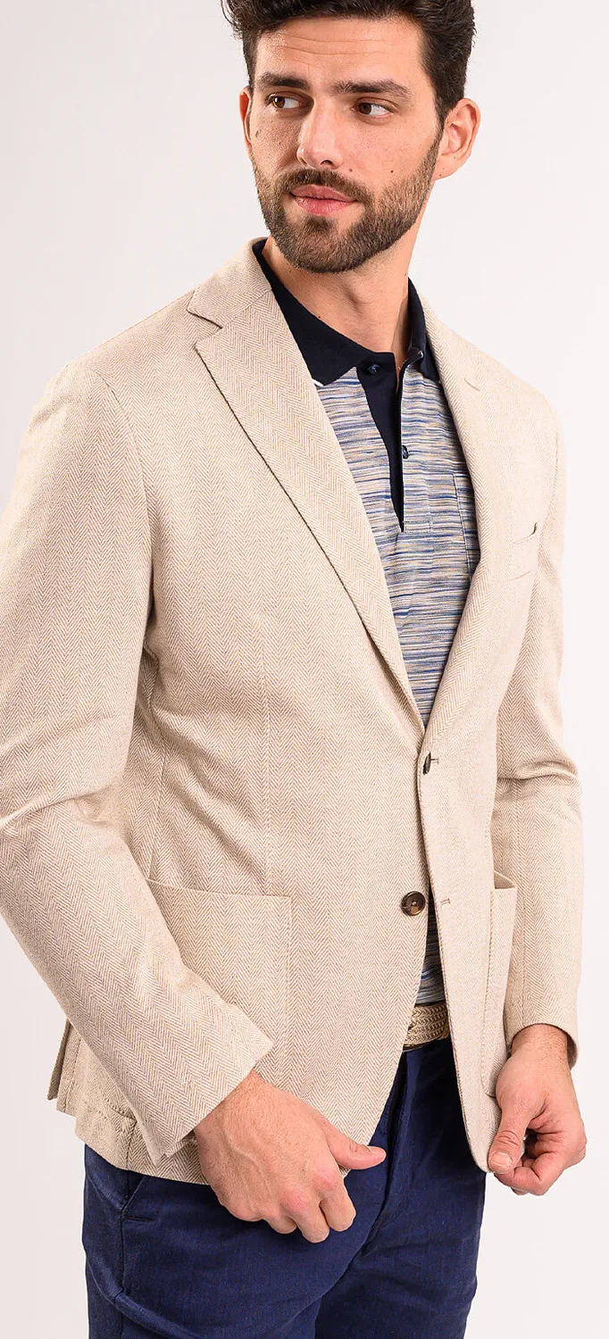 Alain Delon giacca beige estiva sfoderata cotone