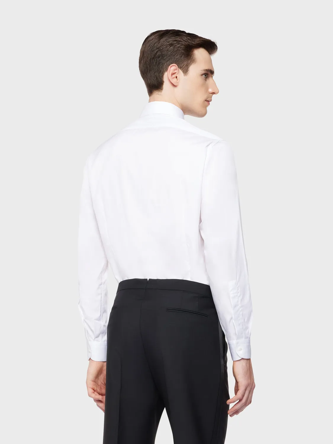 Caruso camicia slim cotone bianca collo francese