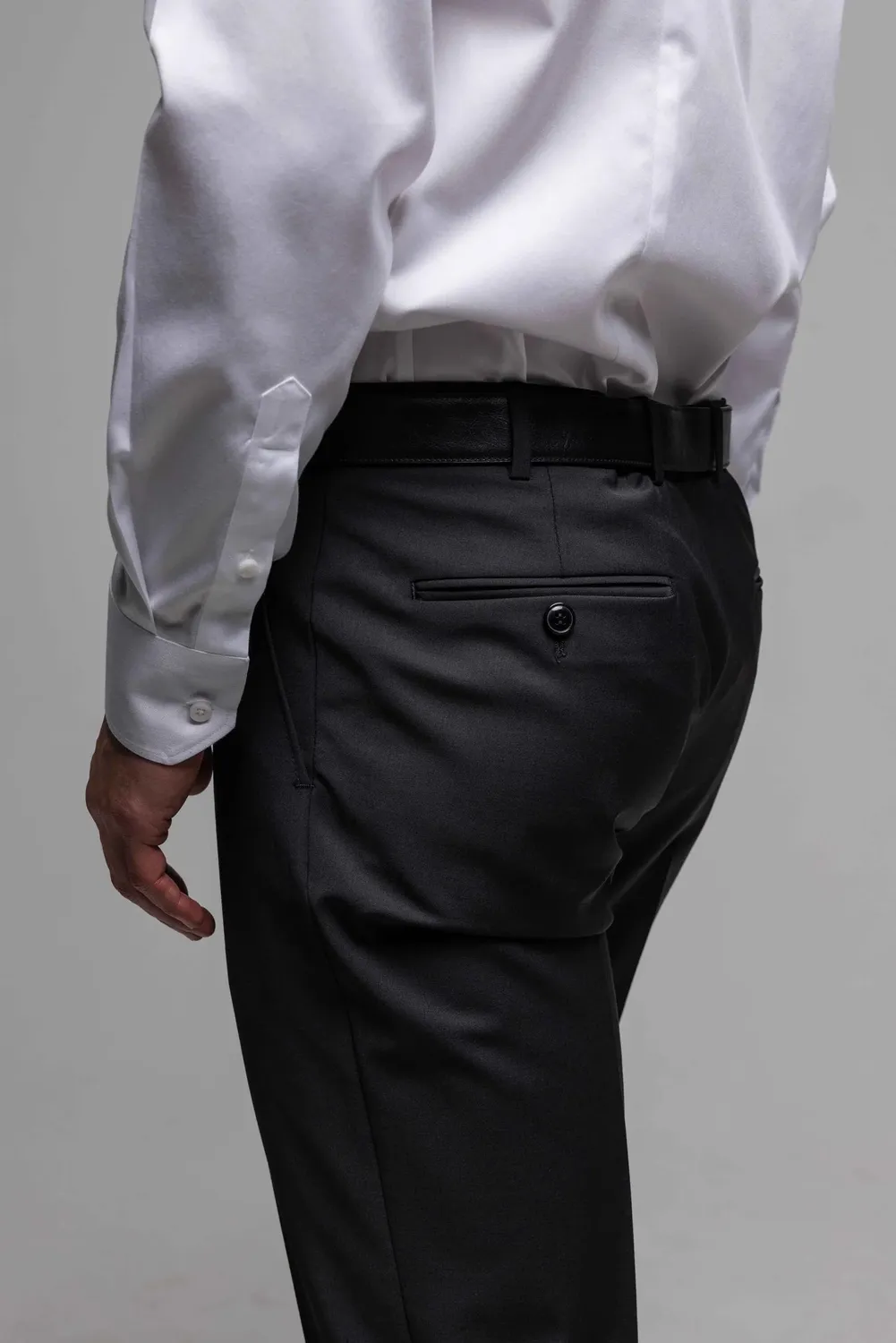 Alain Delon Basic pantaloni da abito nero slim fit