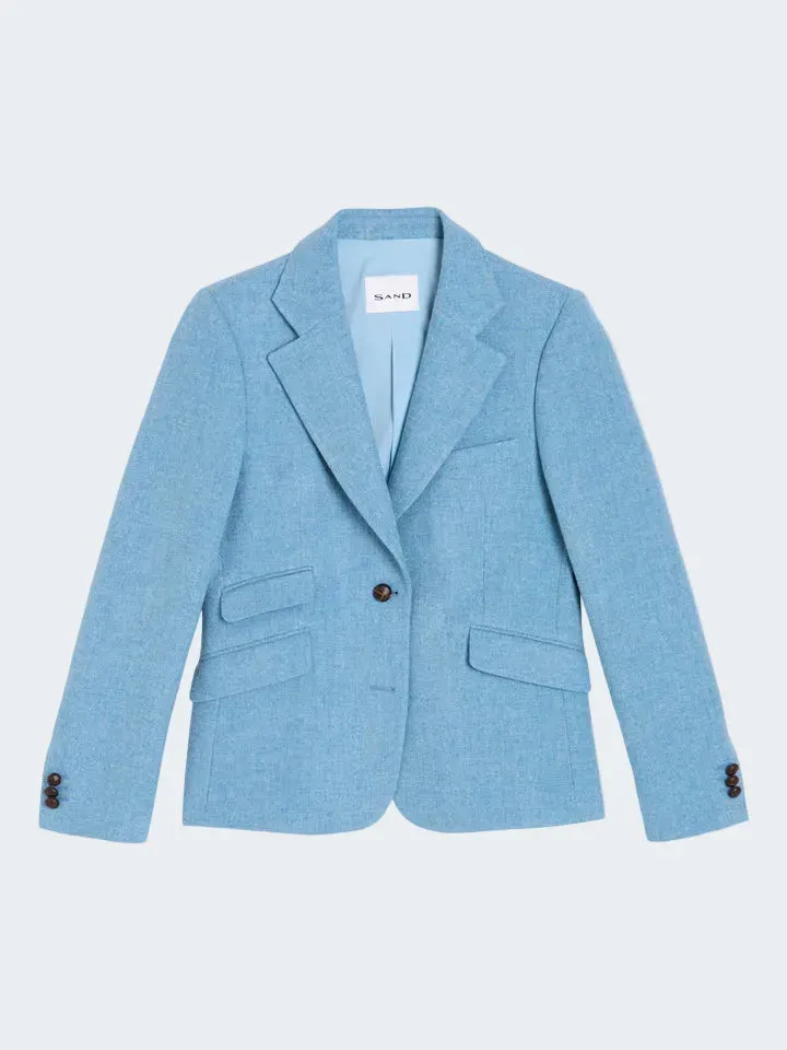 Sand Menswear Shetland Remi B blazer lana blu