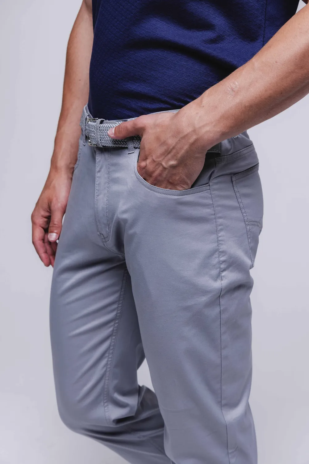 Alain Delon pantaloni casual grigi cotone elasticizzato