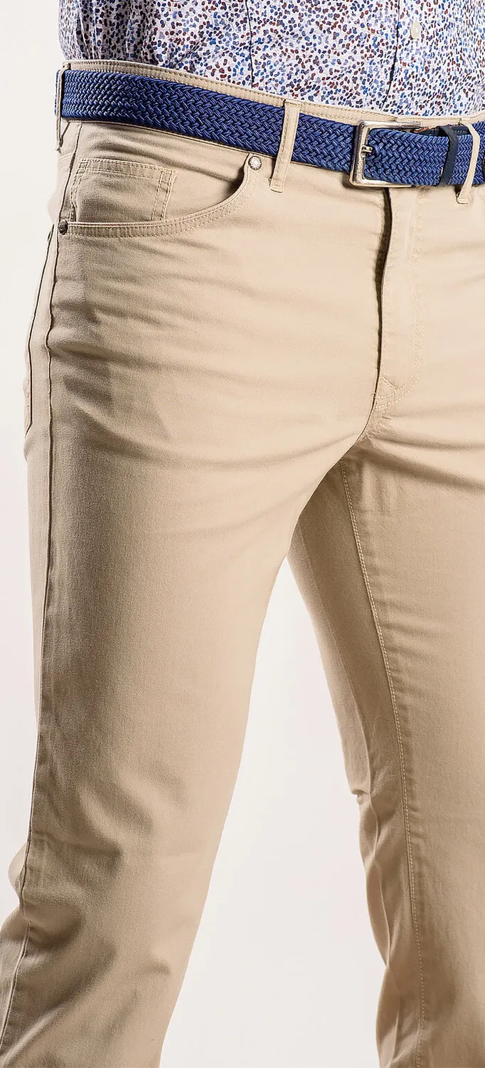 Alain Delon jeans beige slim elasticizzati