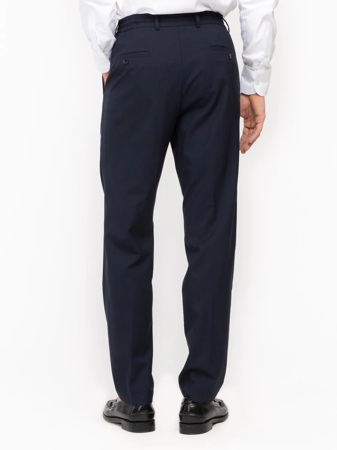 Paoloni Pantalone jogging fresco di lana stretch blu