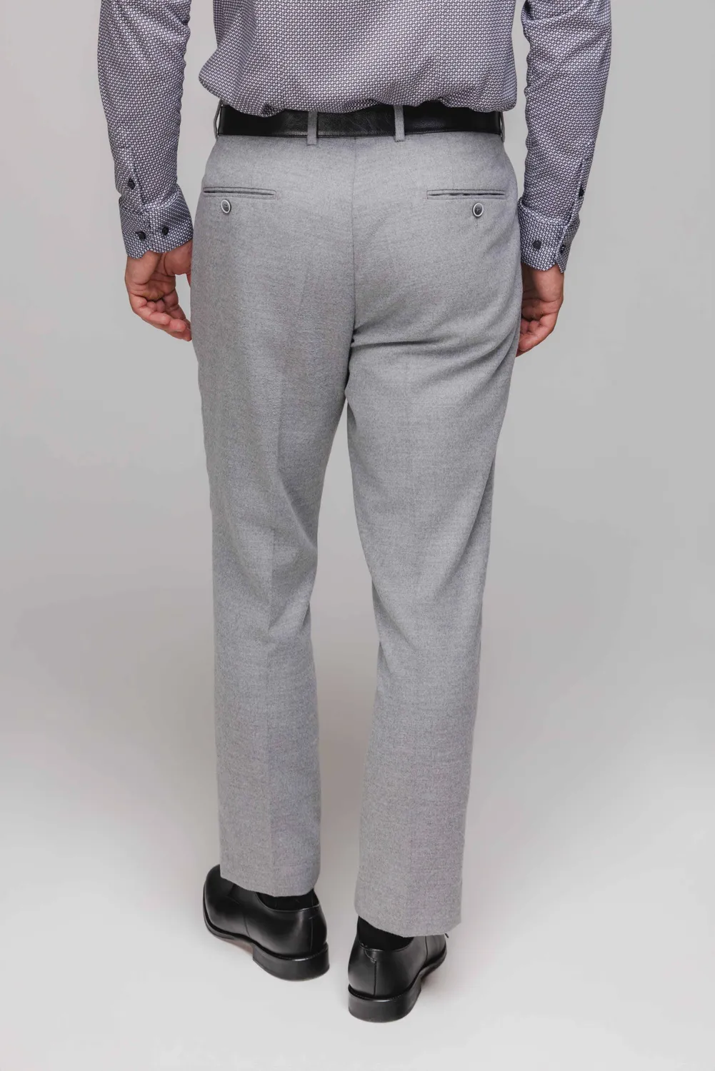 Alain Delon pantaloni flanella grigi con pince eleganti