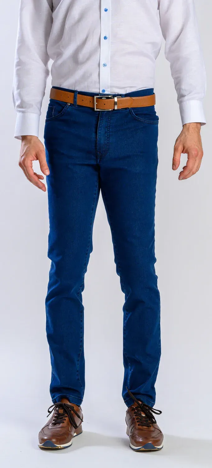 Alain Delon jeans slim fit blu scuro elasticizzati