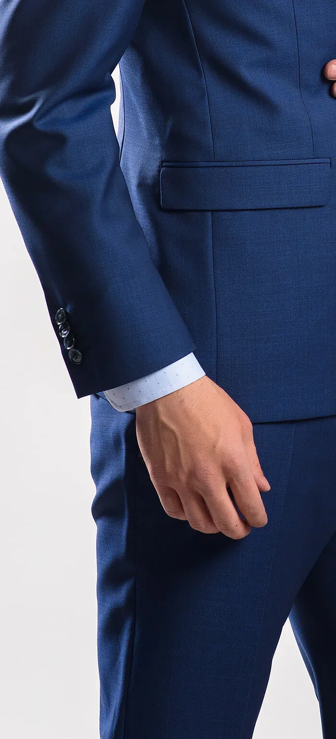 Alain Delon Abito Slim Fit Blu Lana Zignone