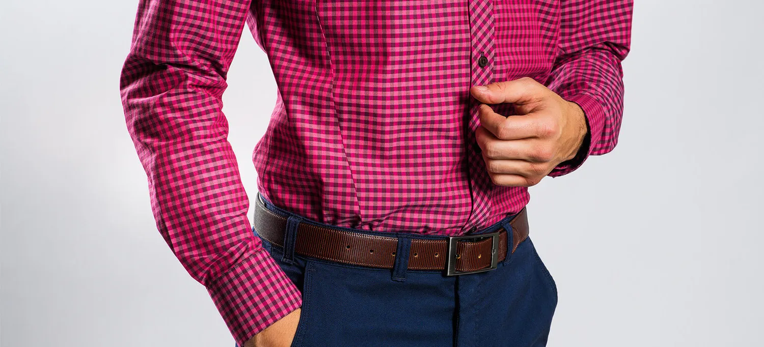 Alain Delon camicia viola quadri extra slim
