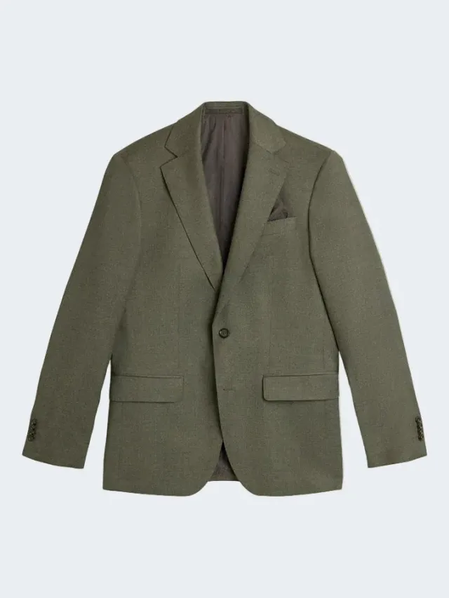 Sand Star Napoli blazer flanella verde stretch