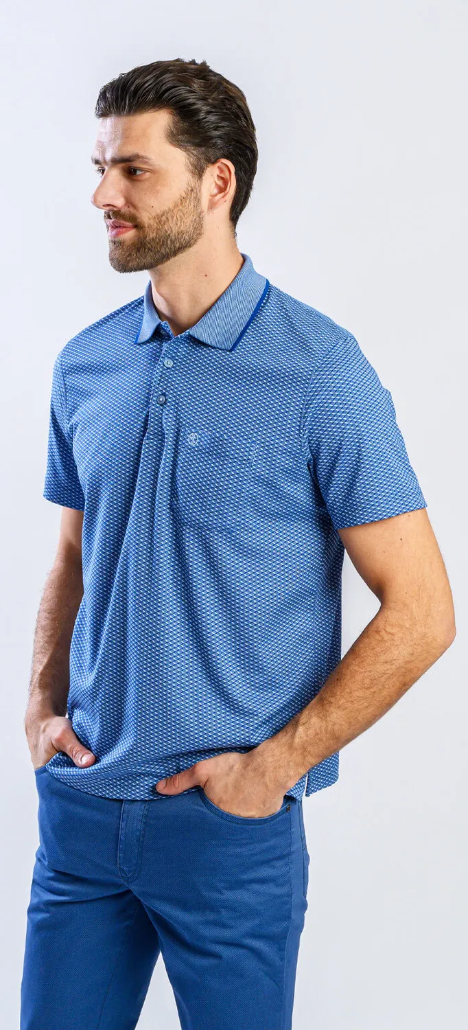 Alain Delon Polo Blu Quadri Slim Fit L cotone