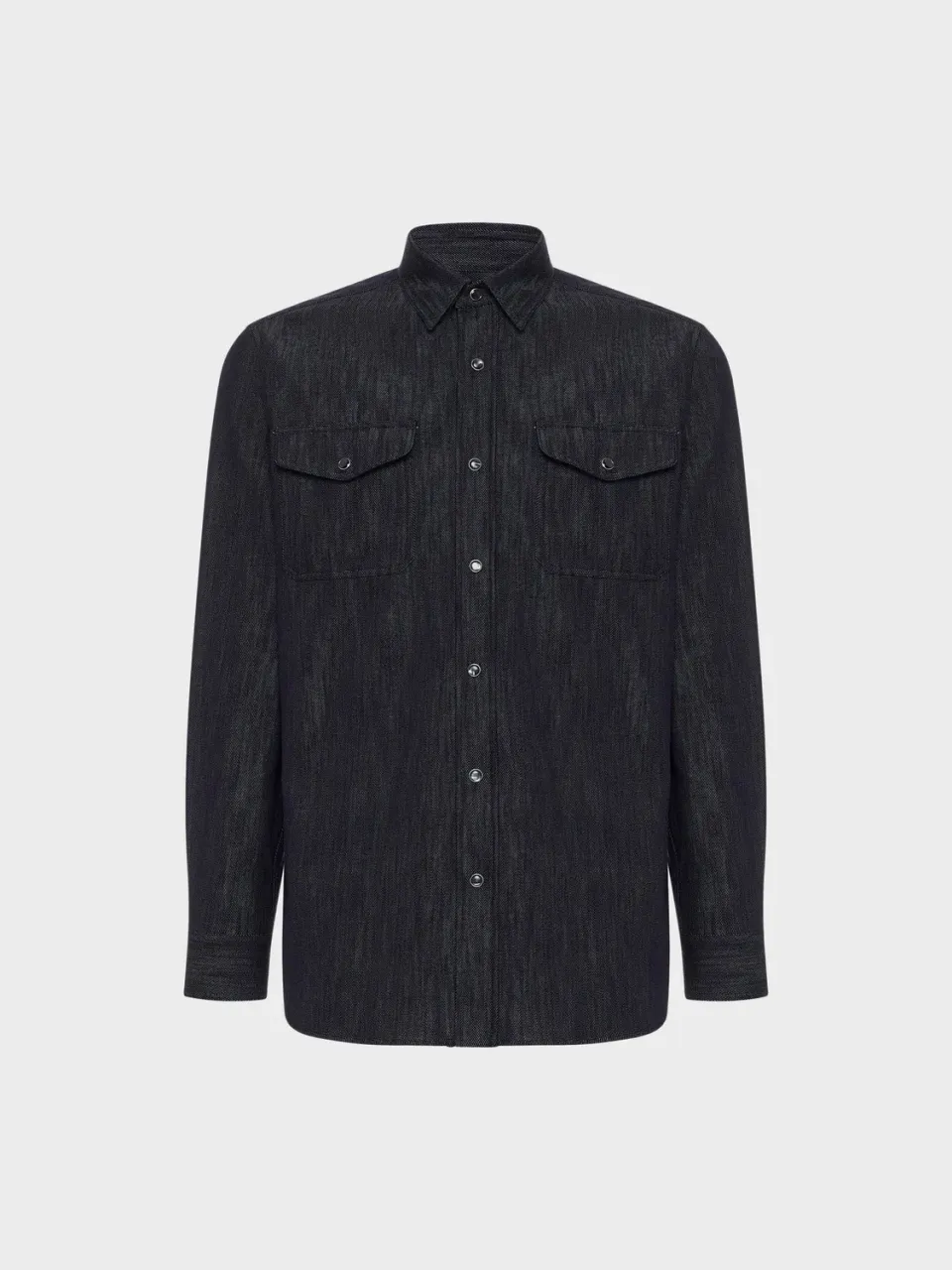 Caruso Butterfly camicia denim blu scuro cotone