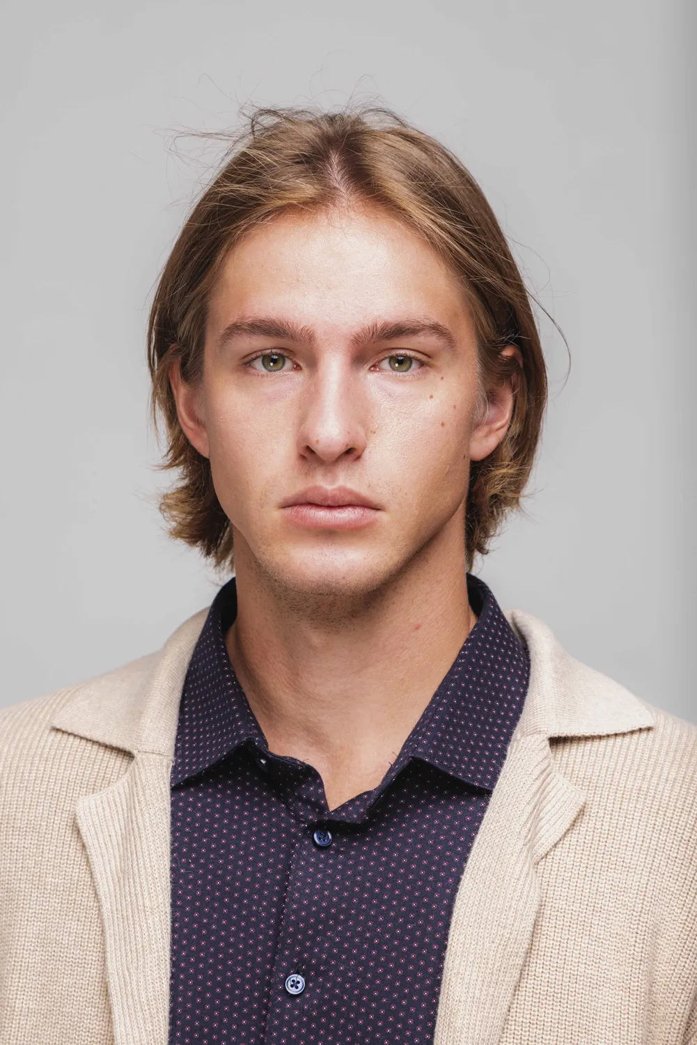 Alain Delon cardigan beige bottoni misto cashmere