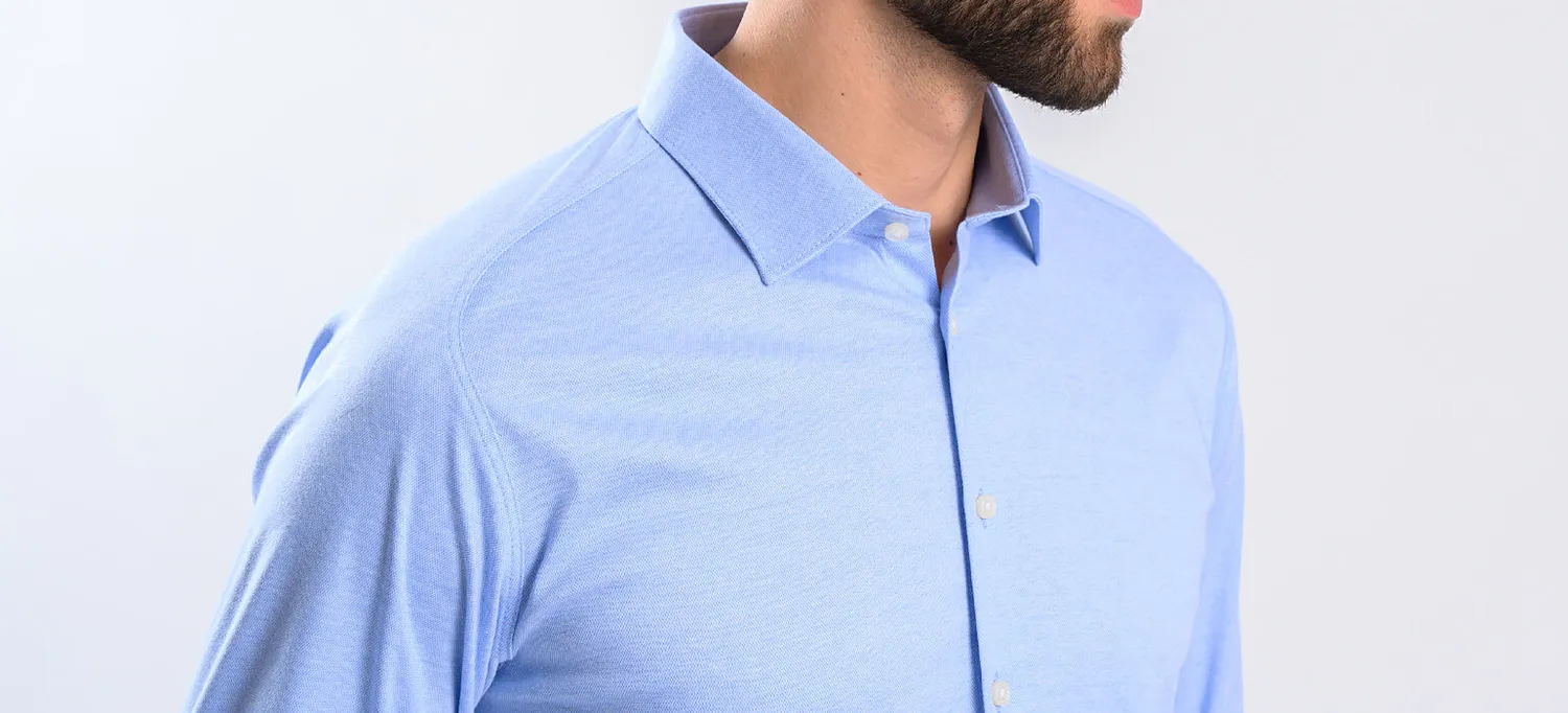 Alain Delon camicia azzurra extra slim fit elasticizzata