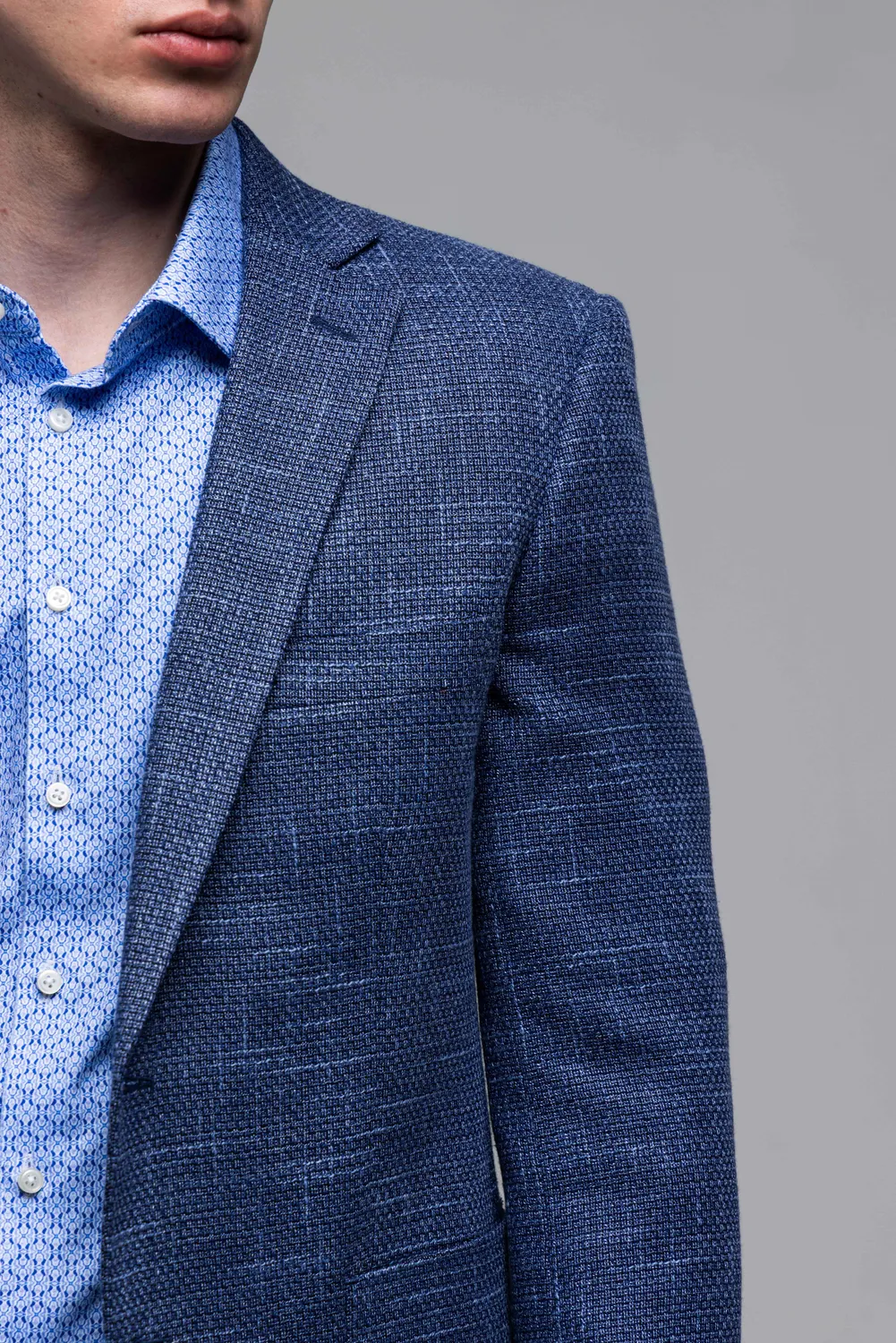 Alain Delon Blazer Slim Fit Estivo Blu Mezza Fodera