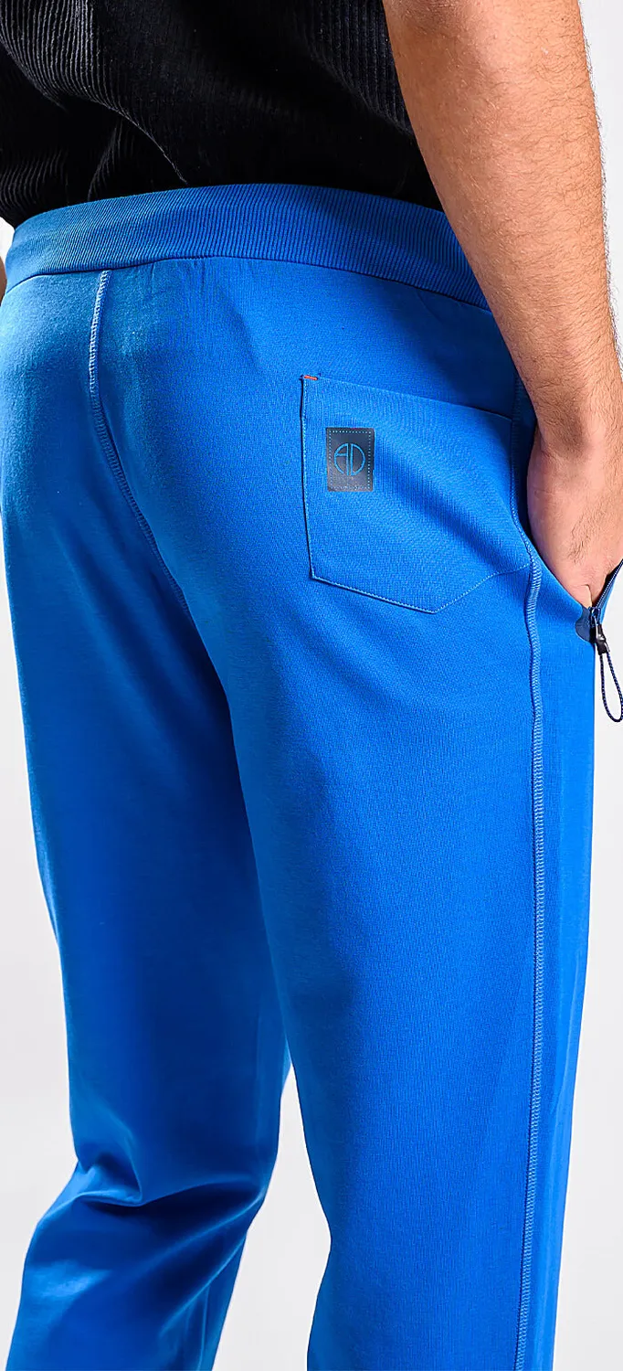 Alain Delon Pantaloni Tuta Blu Slim Fit Cotone