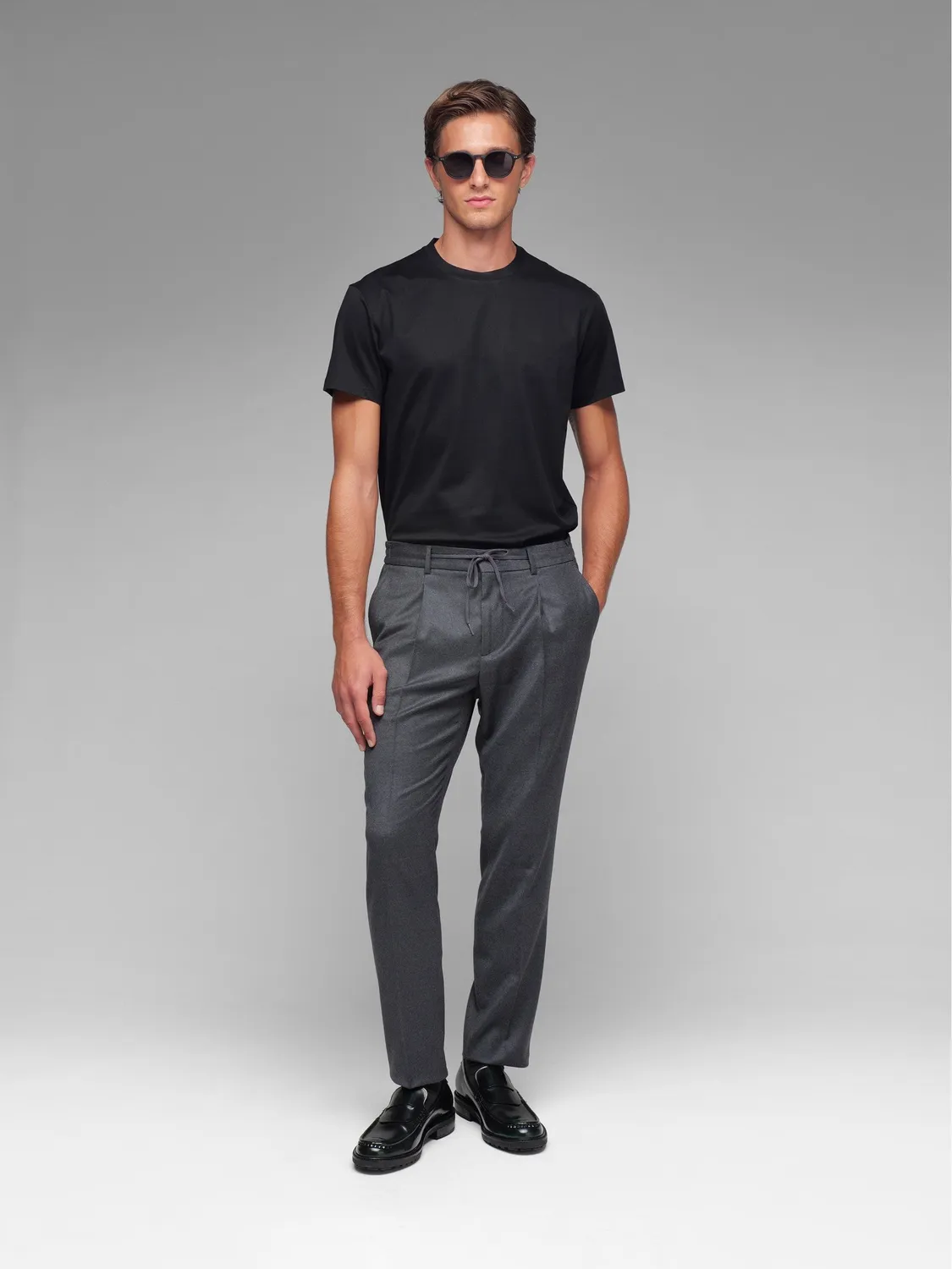 Paoloni T-Shirt Jersey Cotone Uomo Nera Girocollo