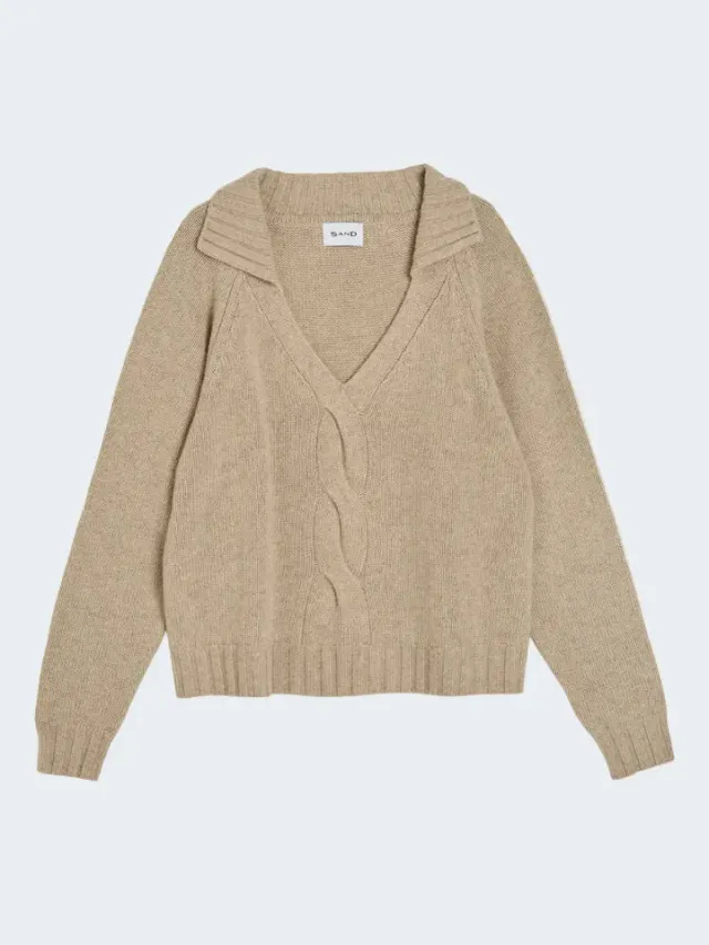 Sand Menswear Cosima Skipper 5660 maglione beige cachemire