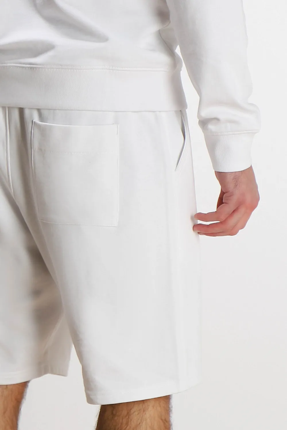 Sonny Bono Bermuda Felpa Basic Bianco in Cotone