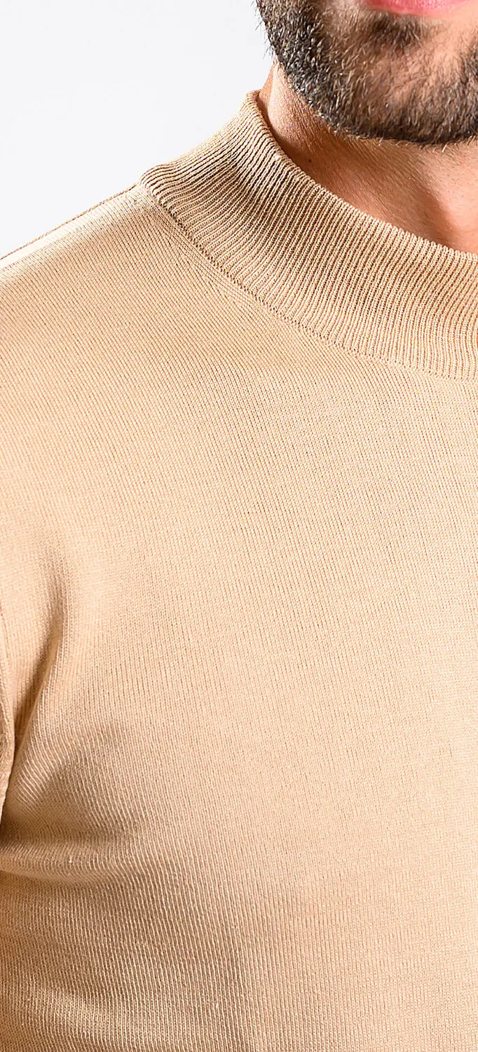 Alain Delon dolcevita beige cotone collo basso taglia S