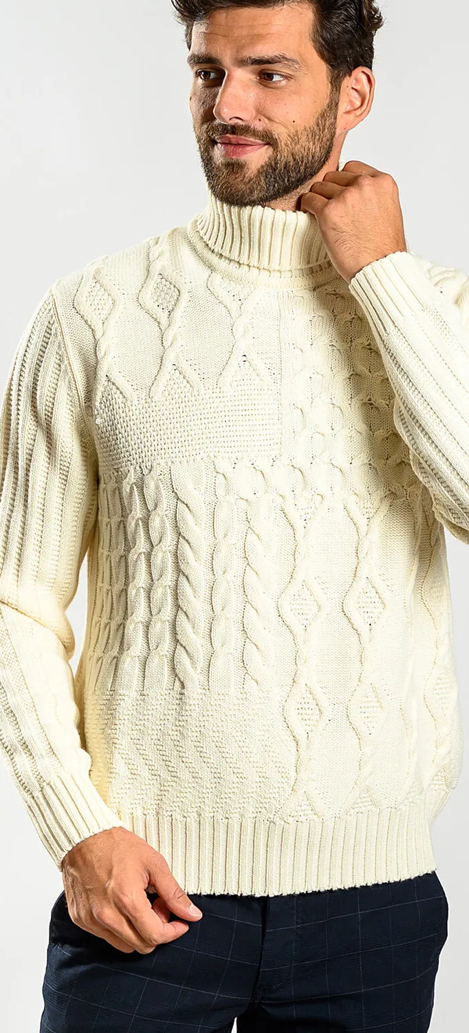 Alain Delon dolcevita lana merino crema vestibilità comoda