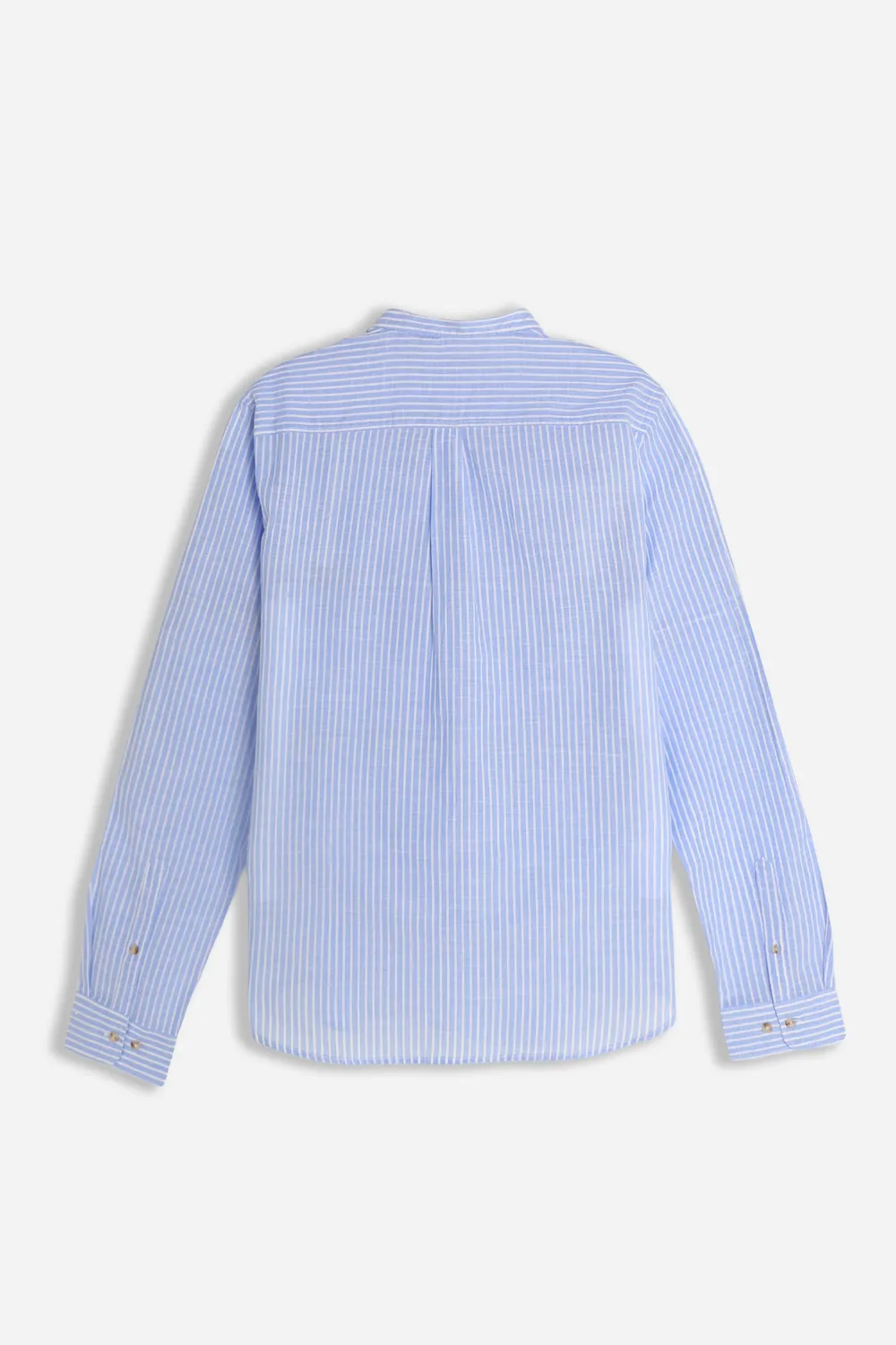 Sonny Bono Camicia Collo Coreano Slub Celeste