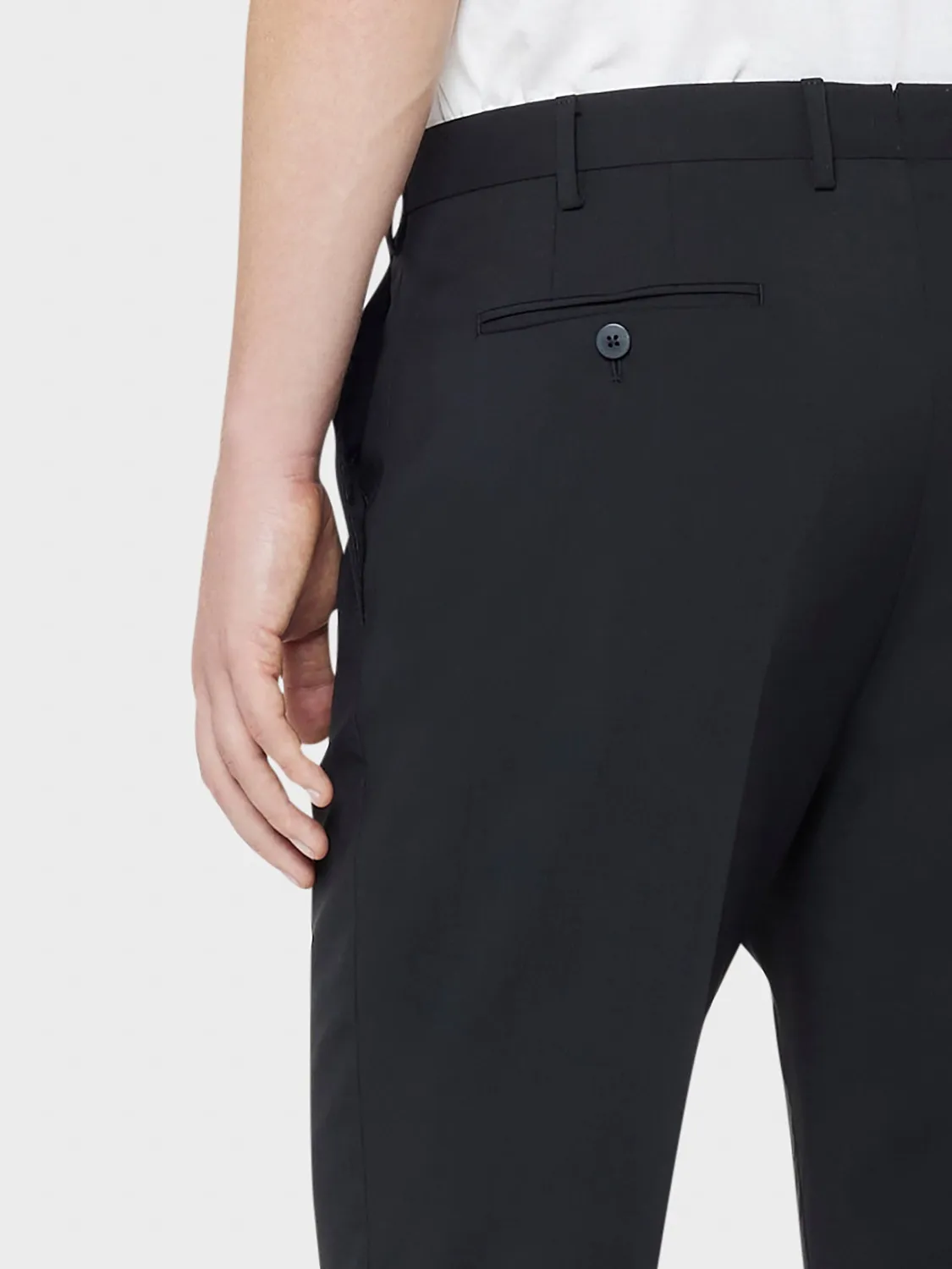 Caruso pantalone nero lana mohair slim