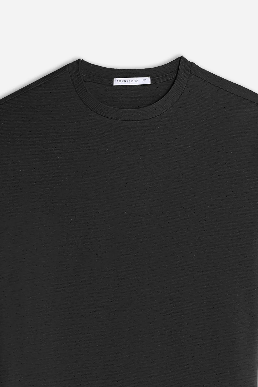 Sonny Bono T-Shirt Girocollo Jersey Fiammato Nero