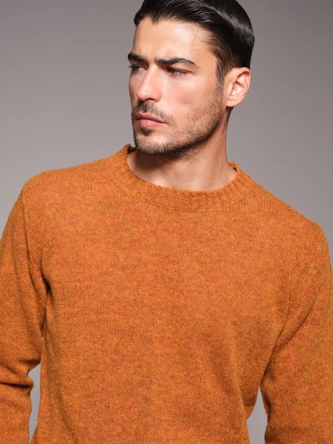Caruso Butterfly maglia girocollo lana Shetland rossa