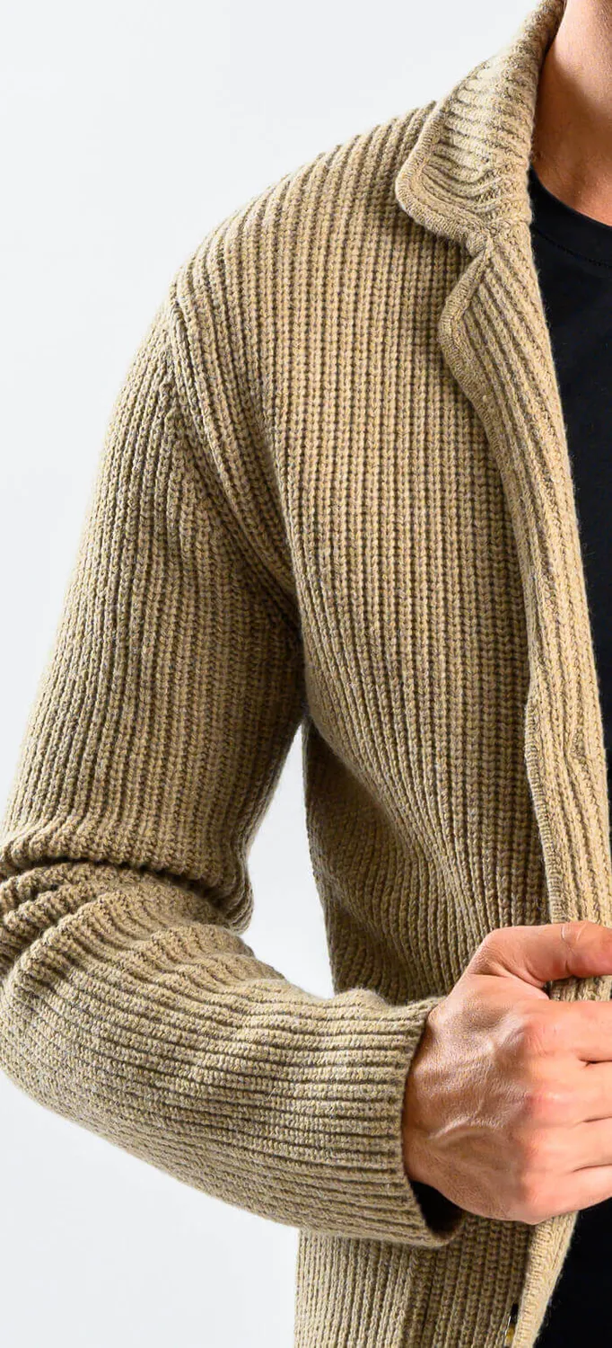 Alain Delon Maglione Beige Lana con Bottoni