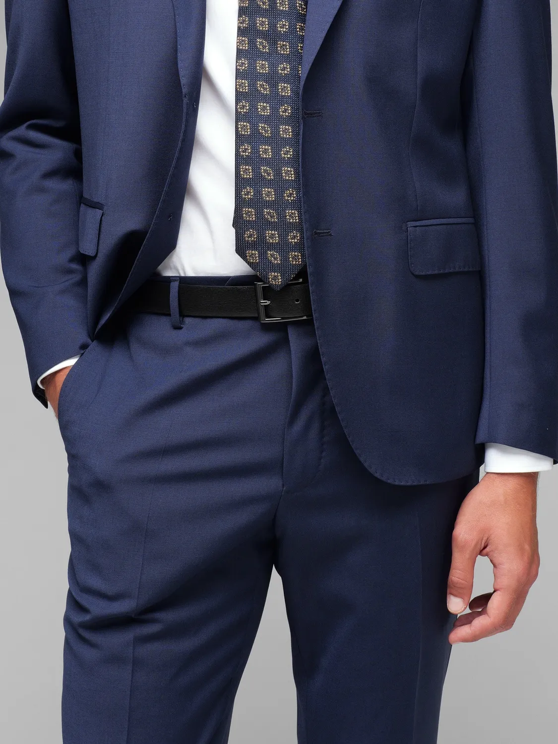 Paoloni Abito Lana Stretch Blu Slim Drop 7