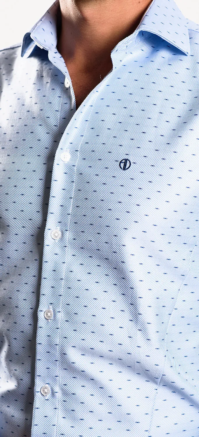 Alain Delon camicia extra slim fit blu a motivi
