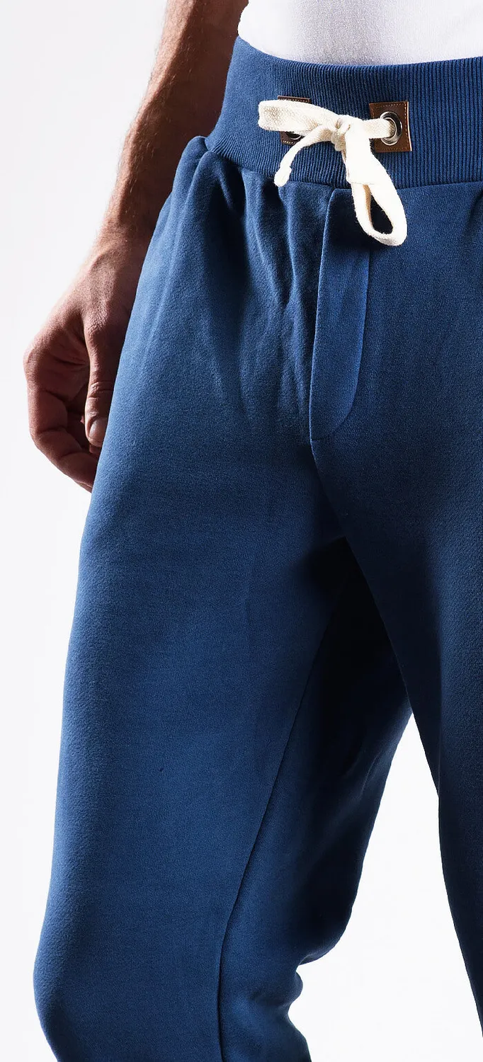 Alain Delon pantaloni tuta blu S slim fit zip